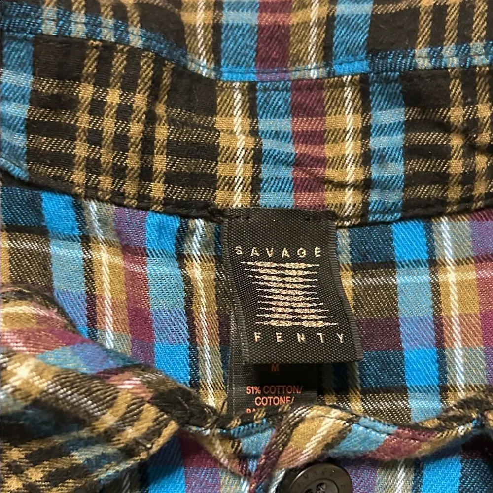 Savage X Fenty Tartan PJ Raw Hem Sleep Shirt